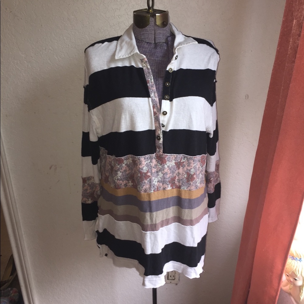 We the free striped longeslevee Elois tunic sz XS